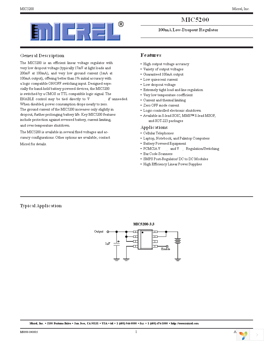 MIC5200-5.0YS TR Page 1